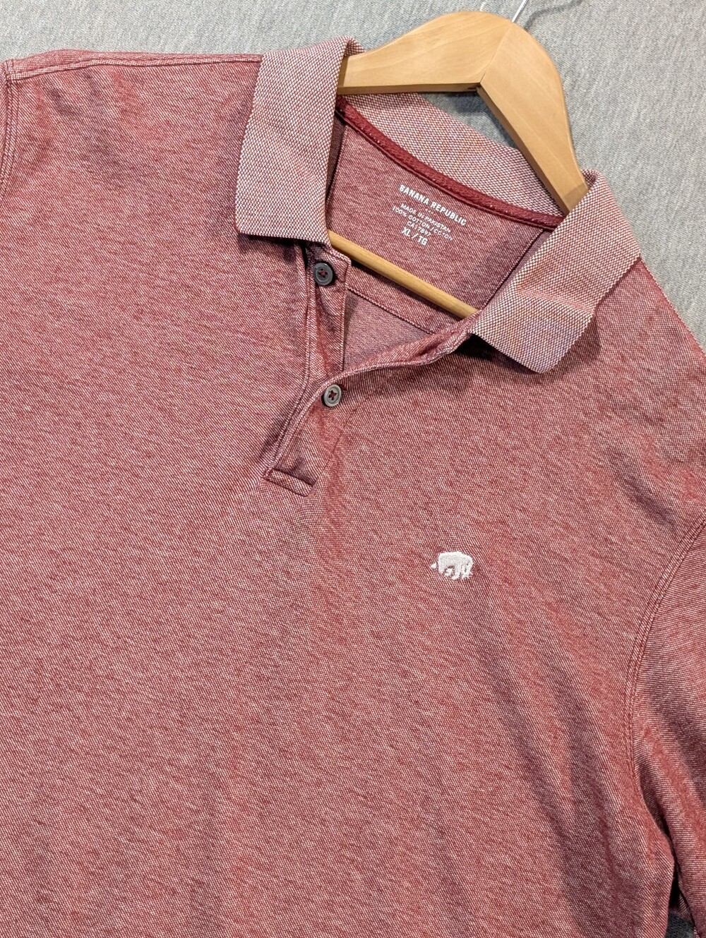Banana Republic Polo Shirt Men's XL Heathered Red Cotton